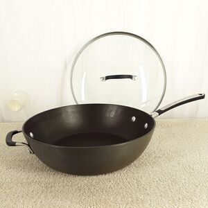 Calphalon Jumbo Deep Fryer + Lid, 12" Nonstick 1612 Hard Anodized Alum. Fry Pan